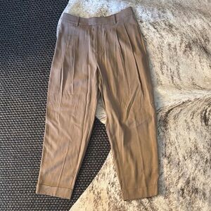 Everlane Pleated Tan Trousers